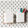 Portaútiles Portalápices Tablero Perforado Metálico – Cubo | Blanco